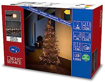 Konstsmide LED Fairy Lights - Indoor/Outdoor Use, Plug-In Mains Powered - 400 String for Outdoor, Perfect for Christmas Decorations