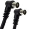 RF Fly Cable Derecho ángulo Masculino Clavija a Clavija Coaxial TV TDT Cable 1 m Negro [1 metros/1m]