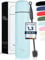 Milu Vacuum Insulated Flask 1L, 750ml, 500ml - Thermo Water Drinking Bottle with Cup for Hot & Cold Drink - Stainless Steel, 100% Leak-Proof (Baby Blue, 500ml)