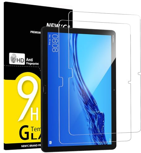 NEW'C 2 Stück, Schutzfolie für Huawei MediaPad M5 Lite 10,1 Zoll, Panzer Schutz Glas Folie,9H Härte,HD Displayschutzfolie, 0.33mm Ultra-klar