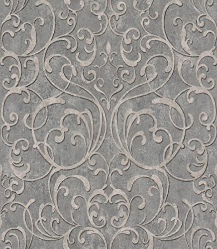 Rasch Tapeten Vliestapete (Classic-Chic) Grau beige 10,05 m x 0,53 m Tapetenwechsel II 651621