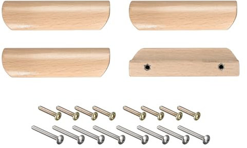 sourcing map Madera Tirador Manijas, 4uds 64mm/2,52 Agujero Distancia Madera Manijas para Cocina Muebles Cajón Armario Alacena