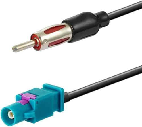 AUTOZOCO Adaptador Antena Coche Fakra a DIN ISO, Cable 20 cm Compatible Con Audi, VW, Volvo, Seat, Skoda