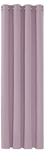 Deconovo Blickdicht Gardinen mit Ösen für Schlafzimmer Thermogardine Kälteschutz Vorhang Blickdicht, 245x140 cm(HöhexBreite), Hellpink, 1 Stück