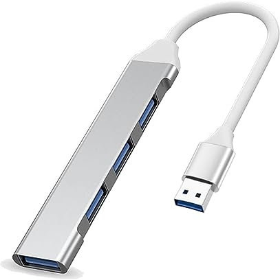 Hub 4 in 1 Con 1 Porta USB 3.0 e 3 Porte 2.0 - Splitter Compatibile Con Computer Portatili MacBook Pro Windows e Altri Dispositivi - Argento