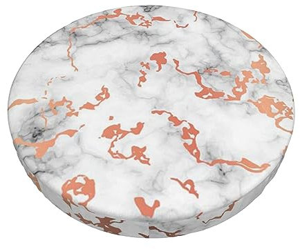 EVANEM Marmor Textur Kupfer Splatter Runde Barhocker Kissenbezug - Weicher Samt Runder Sitzbezug - Rutschfest Und Stabil - Für Küche, Barhocker, Büro Esszimmer Stühle 35,6 cm