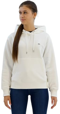 GANT Sweat à Capuche Shield pour Femme, Coquille d'œuf, M