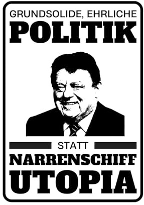 Franz Josef Strauß Aufkleber 5x Sticker Narrenschiff Utopia Politik Bayern Karikatur