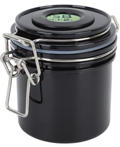 Eyelash Glue Storage Tank, 250ml Thermometer Hygrometer Lash Glue Container Eyelash Glue Storage Container Durable Eyelash Glue Storage Jar, Grafting Eyelash Supplies (Black)