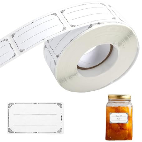 Neodtx Etiketten Selbstklebend 600 Stück Klebeetiketten Blanko Flaschenetiketten Weiß Etiketten Zum Beschriften Küche Marmeladen (6x3 cm) Aufkleber Gewürzetiketten Tüten Beschriftungsetiketten