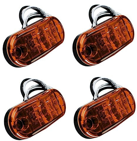 WOFASHPURET 4 Pièces Feu Arrière De Remorque Marqueur Lumineux Indicateur Lampe Feux De Position Latéraux De Voiture Ampoule De Marqueur Lumière Tournante E4 Côté Voiture Bande Annonce Pc