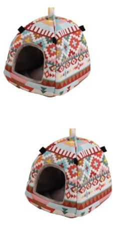 minkissy 2St Baumwollnest Haustierbett Winterwarmes Haustierhaus Vogelhaus Igelhaus Haustier warmes Hamsterkäfig Mäuse warme Matte Papagei Hamsternest Hamsterhaus warme Unterlage