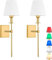 Applique Lampe Murale Sans Fil Rechargeable LED Lampe De Mur Avec USB Port De Charge Contrôle À Distance Applique Murale Lampe Pour Intérieure Chambre Salon Couloir (Color : Gold)