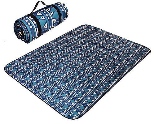 DASJD Picknickdecke Wasserdicht, Outdoor Strandmatte XXL, Tragbare Stranddecke Waschbar, Campingdecke mit Tragegriff für Strand, BBQ, Picknick, Wandern, Reisen,E,300x300cm