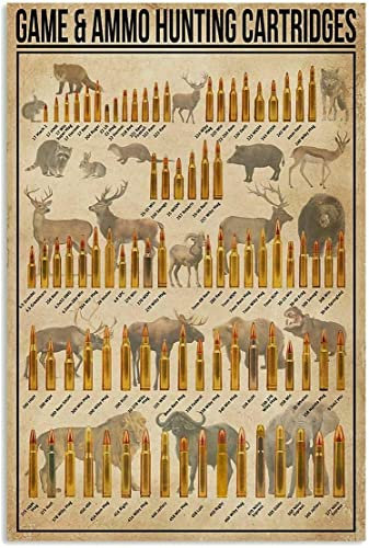 Oudrspo Spiel Munition Jagd Patronen Metall Zeichen Vintage Gedruckt Wissen Poster Bar Cafe Dekor Home Club Plaques Wand Dekor 8x12 zoll