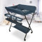 Wickeltisch Klappbar-Wickelkommode Babypflegetisch-Mobiler Wickelkombi mit Wickelauflage, Sicherheitsgurt und Ablagefächern, Tragbar Wickelkombination (dunkelblau-80 * 66 * 98cm)