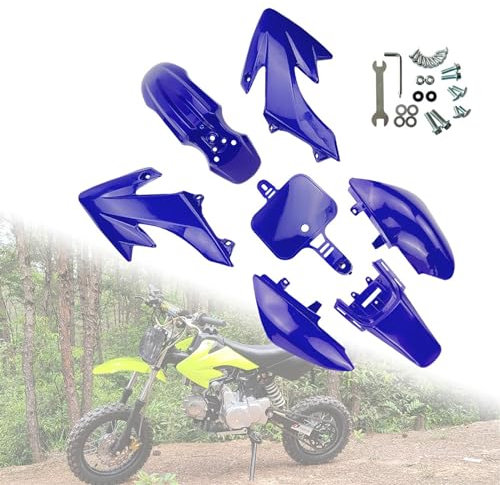 MUEOSI Kunststoff-Verkleidungskörper-Kits passend for CRF50 XR50, CRF 50 Pit Dirt Motor Trail Bike 50cc 70cc 90cc 110cc 125cc 140 Verkleidungskotflügel-Kit(Size:Blue)