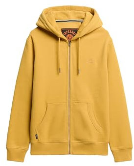 Superdry Sweat à capuche zippé avec logo Essential pour homme, Hiver doré, XXL