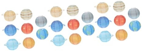 Cabilock 3 Juegos Linterna del Planeta Linternas De Papel Chinas Linternas De Papel Decorativas Lampara Infantil Lampara Niños Decoración De Fiesta Linterna De Papel Plegable 8 Uds * 3