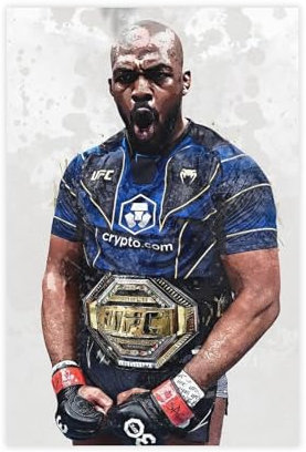 AYINUER Jon Jones Leinwand-Poster, Schlafzimmer, Dekoration, Landschaft, Büro, Raumdekoration, Geschenk, 30 x 45 cm, 1 Stück