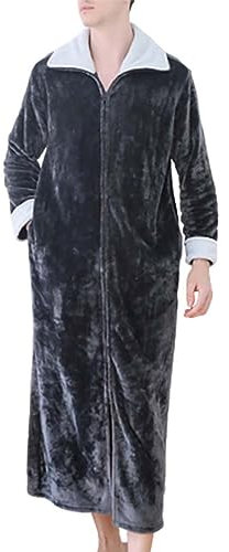 Hkdjaess Flauschiger Bademantel Herren Damen Fleece Flanell Baumwolle Saunamaentel Kuschelmantel Einfarbig 2024 Warm Flauschmantel Bademäntel Frottee Kuschelfleece Badenantel Sauna Bathrobe