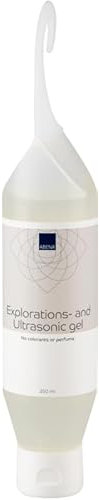 ABENA Conductive Ultrasound Gel | 250ml Clear Bottle with Hook | Fragrance-Free Ultra Sound Gel for Ultrasound Machines, Fetal Doppler, Baby Scanning, and Handheld Ultrasound Therapy Devices.