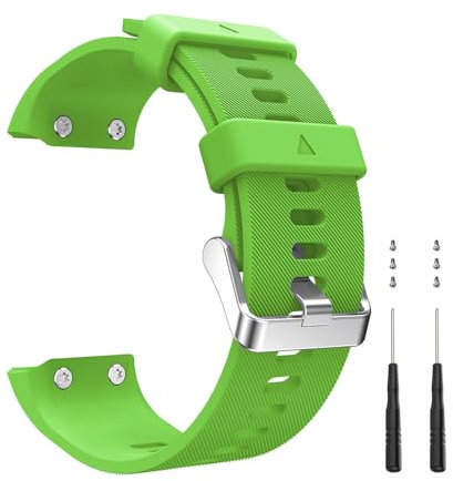 Bracelet Compatible avec Garmin Forerunner 35/30, 22mm Bracelets de Remplacement en Silicone pour Garmin Approach S10 avec 6 Vises et 2 Tournevis (Vert)