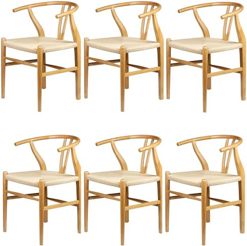 Casa Moro Esszimmerstühle Essstühle Holzstuhl mit Armlehne Stühle Esszimmer Stuhl Esstisch 6er-Set