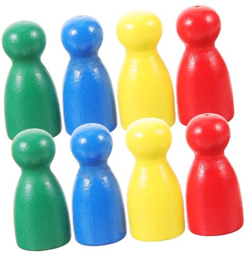 DIKACA 40pcs Stücke Zubehör Für Brettspiele Schachbrett Menschlich Geformte Schachfigur Flugschachfigur Aus Holz Menschliche Gestalt Brettspiel Schachfigur Hölzern