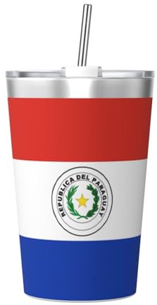 Botella térmica con diseño de la bandera de Paraguay, ultraligera y portátil, apta para todas las estaciones