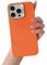 LVVLBBT Muster-Handyhülle aus weichem Silikon für iPhone 16 15 11 12 14 13 Pro Max, Beschichtung, Linsenschutz, Matte Abdeckung (für iPhone 14/Orange)
