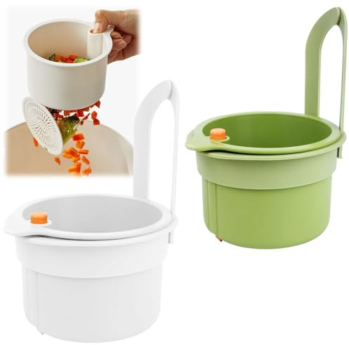 Pmueuff Sieb für Spülbecken, 2 Stück Spülbecken Sieb mit Druckknopf Zum Aufhängen, Hängendes Spülbeckensieb, Multifunktionaler Abflusssieb Küchenspüle, Zum Waschen/Organizer in Spüle Küche