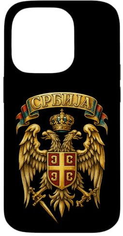 Serbisches Wappen - Srbija Flagge Hülle für iPhone 14 Pro