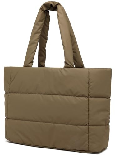 Myhozee Puffer Bag Damen Tasche Elegant - Handtasche Damen Tote Puffect Shopper Groß Umhängetasche Hobo Bag Warme Schultertasche Winter Handbag Stepptasche Einfarbig