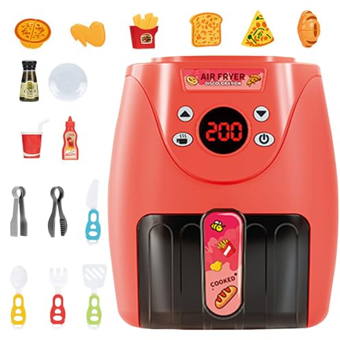 Aetherize Toy Air Fryer with 15PCS Accessories Cookies Maker Toy with Music & Lights Color Changing Foods Kitchen for Aged 3+ Kids Kitchen Set Style 2 Cookies Maker