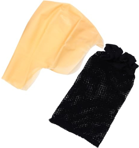 PERSELOSO Latex Glatzenkappe mit Haarnetz Hautnahes Elastisches Kostümzubehör für Erwachsene Vielseitig für Cosplay Mönch Nonne und Make up Passend für Verschiedene Kopfgrößen