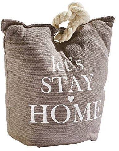 Lilienburg Türstopper schwer 2 kg Stoff Grau Home  Stay Home  Sack Vintage (Grau)