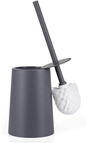 Santrue Grau WC Bürste und Halter Mit Deckel Kunststoff Toilettenbürste Mit Halter toilettenbürstenhalter Grau WC bürstenhalter
