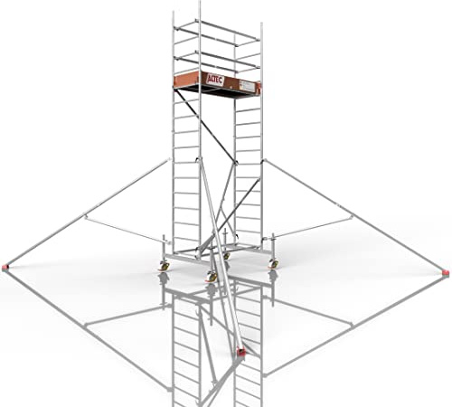 ALTEC Rollfix 1.0 500 | 5m AH | Rollen (Ø150mm) | Standardtraverse | Dreieckausleger | Made in Germany | TÜV | belastbar 200kg/m² | Alu | Norm - DIN EN 1004-1 | Baugerüst | Fahrgerüst
