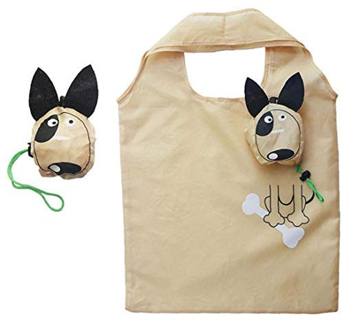 1Pc niedliches Cartoon-Tier Hund gedruckt Wiederverwendbare Einkaufstaschen Reise Faltbare Tote Aufbewahrung Handtasche Schnappen Grocery Öko-Tasche für Frauen-Mädchen