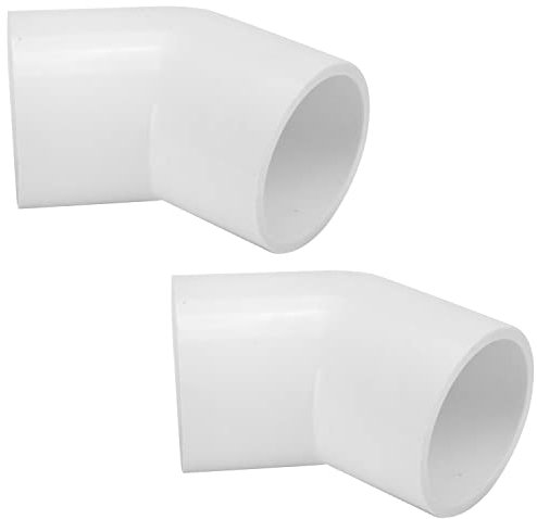MroMax Lot de 2 raccords coudés en PVC 40 mm 45 degrés Blanc