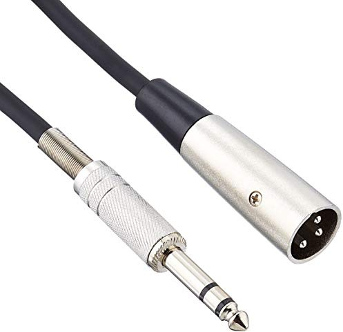 Pro Signal 6.35mm (1/4) Stereo Jack Plug to 3-Pin XLR Plug Lead, 3m Black - PSG01348