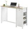 SoBuy FWT64-WN Bartisch Küchentheke Küchenbartisch mit Einer Schublade und 3 Regalfächern Bistrotisch Kücheninsel Tresentisch weiß-Natur BHT: 120x90x55cm