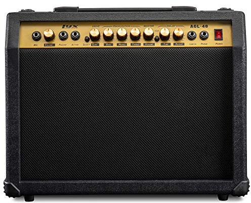LyxPro Amplificador de Guitarra eléctrica de 40 W, Combo de Estudio de Estado sólido y Amplificador de Escenario con Altavoz de 4 ohmios de 8 Pulgadas, Controles de ecualización Personalizados,