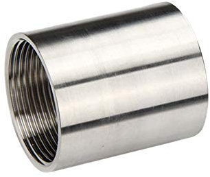 Feelers 304 Stainless Steel Cast Pipe Coupling Fitting, Female Coupler Adapter Polished, 3/4 x 3/4 NPT Female Thread (1.4 inch Length)