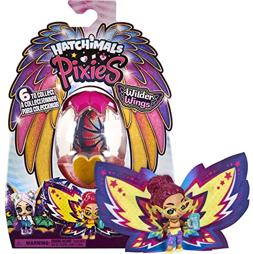 Hatchimals Wilder Wings Pixies Sammelfigur mit Stoff-Flügeln und 2 Zubehörteilen (Designs können variieren)