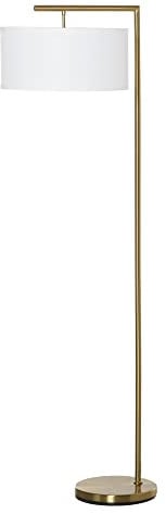 HOMCOM Stehlampe Wohnzimmer Stehleuchte mit Lampenschirm aus Stoff Standlampe mit E27 Fassung für Wohnzimmer Schlafzimmer, exkl. Glühbirne