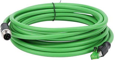 Jenngaoo Industrial Ethernet Kabel, M12 4 polig D kodiert auf RJ45, Geschirmtes High Flex Netzwerkkabel, IP67 Wasserdicht, ideal für Industrielle Anwendungen (5m/16,4Ft)