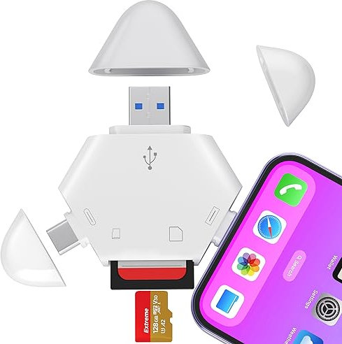 Lecteur de carte SD pour iPhone, triangle USB C vers Micro SD TF lecteur de carte mémoire pour iPad, MacBook Pro/Air, portable, chasse, trail, appareil photo, adaptateur avec fonction OTG pour PC