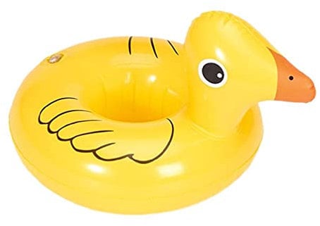 Abcidubxc Children's Toy Small Yellow Duck Drink Holder Inflatable Coaster Floating Water Bottle Storage Rack Gift for Children
